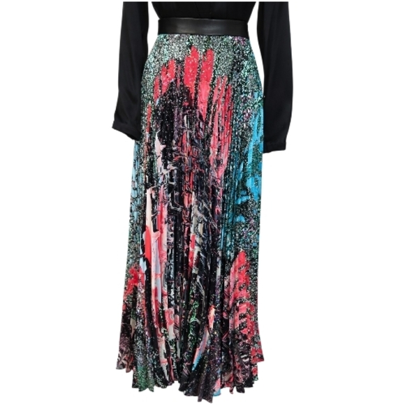 Christopher Kane “Mindscape” Pleated Midi Skirt – Size 6, Mutlicolor, NWT - Picture 10 of 13